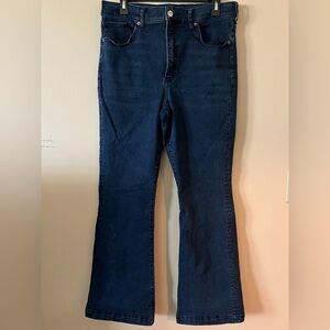 Express Women's Dark Indigo Flare Jeans